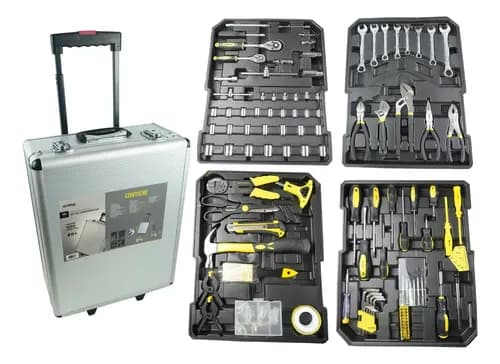 Kit Herramientas Alpina Valija Maletin Aluminio Carrito Color Gris 186pcs