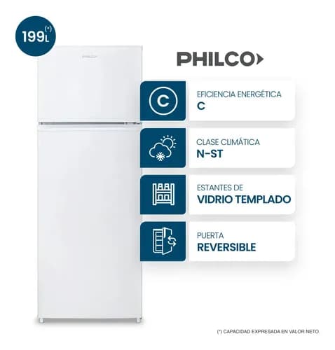 Heladera con Freezer Philco NPHCT225B 199L Blanco